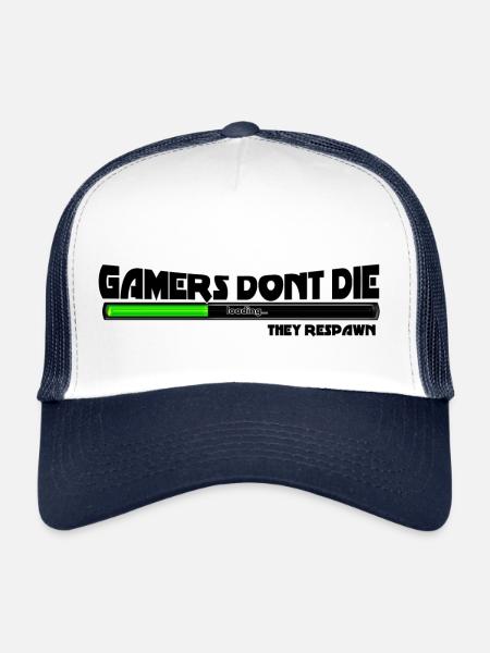 Gamers do not don the gaming parody Funny Gift Idea - Trucker Cap - white/navy - Front