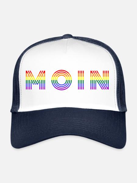 MOIN Rainbow - Casquette trucker  - blanc/marine - Devant