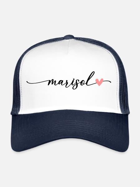 Marisol Name Calligraphy Font - Trucker Cap - white/navy - Front