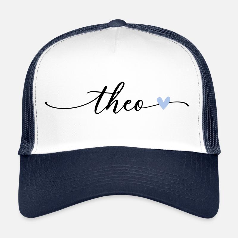 Theo Name Calligraphy Font Trucker Cap