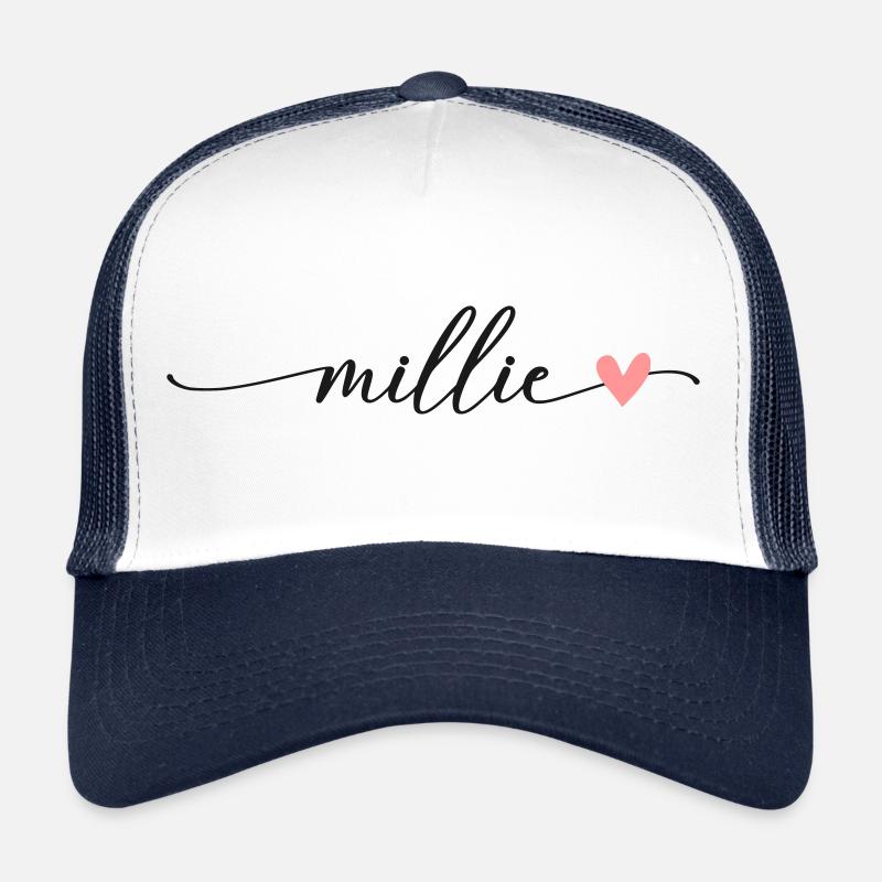 Millie Name Calligraphy Font Trucker Cap