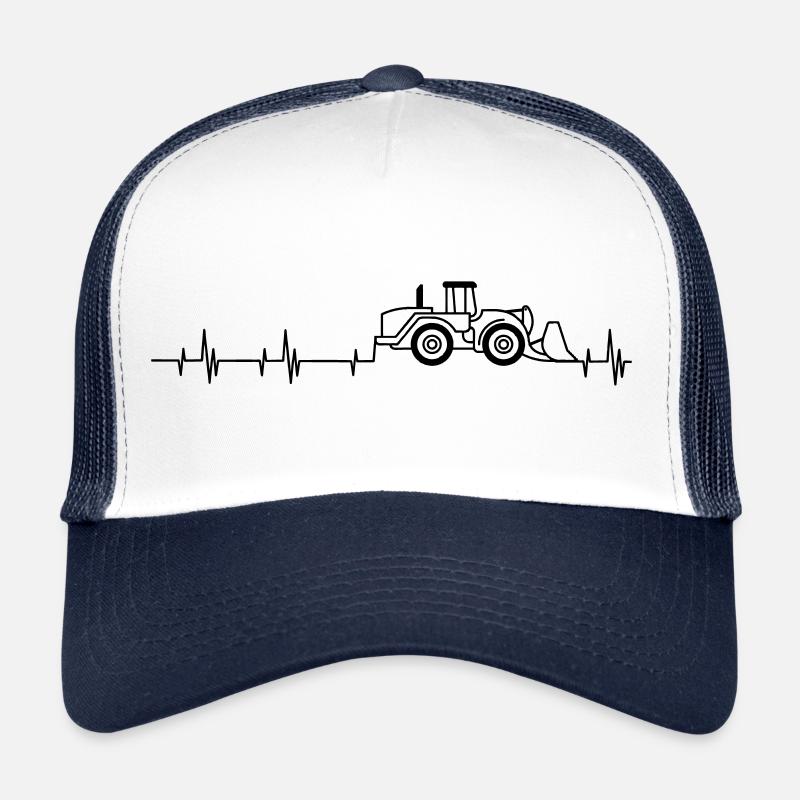 Wheel loader combined with heartbeat. Trucker Cap