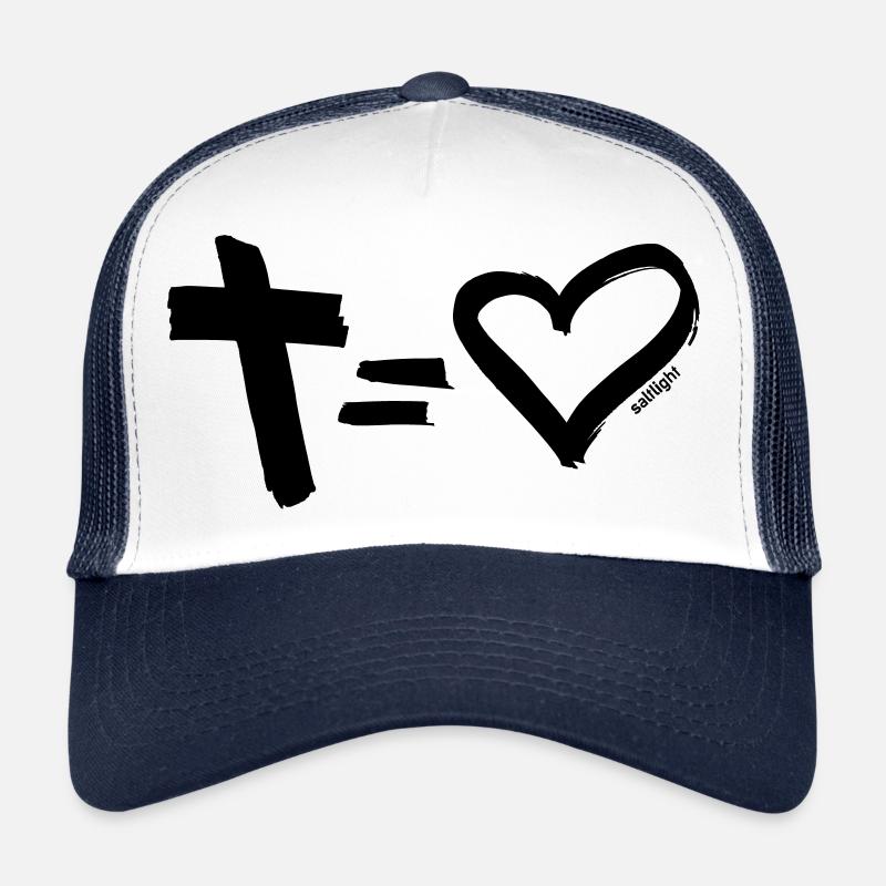 Cross = Heart BLACK - Trucker Cap - Weiß/Navy