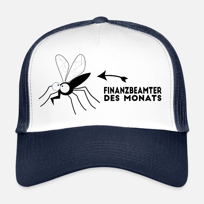 Finanzbeamter des Monats - Stechmücke - Blutsauger - Trucker Cap - Weiß/Navy