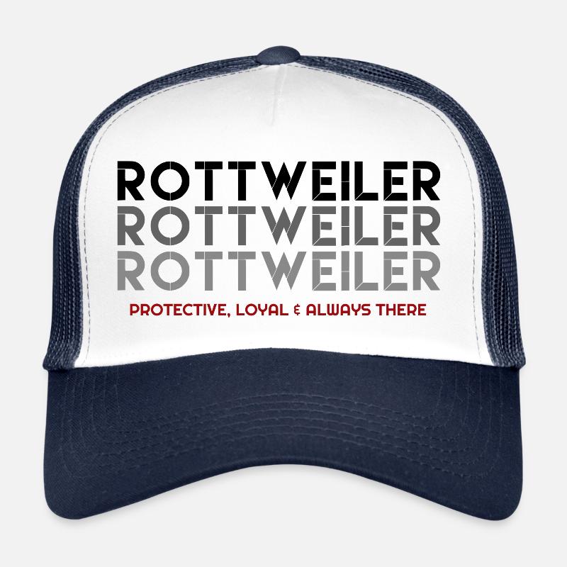 Ich liebe Rottweiler, Rottweiler, Rottweiler Hund - Trucker Cap - Weiß/Navy