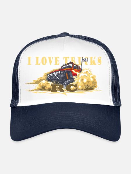 J’ADORE LES CAMIONS RADIO RC RC - Casquette trucker  - blanc/marine - Devant