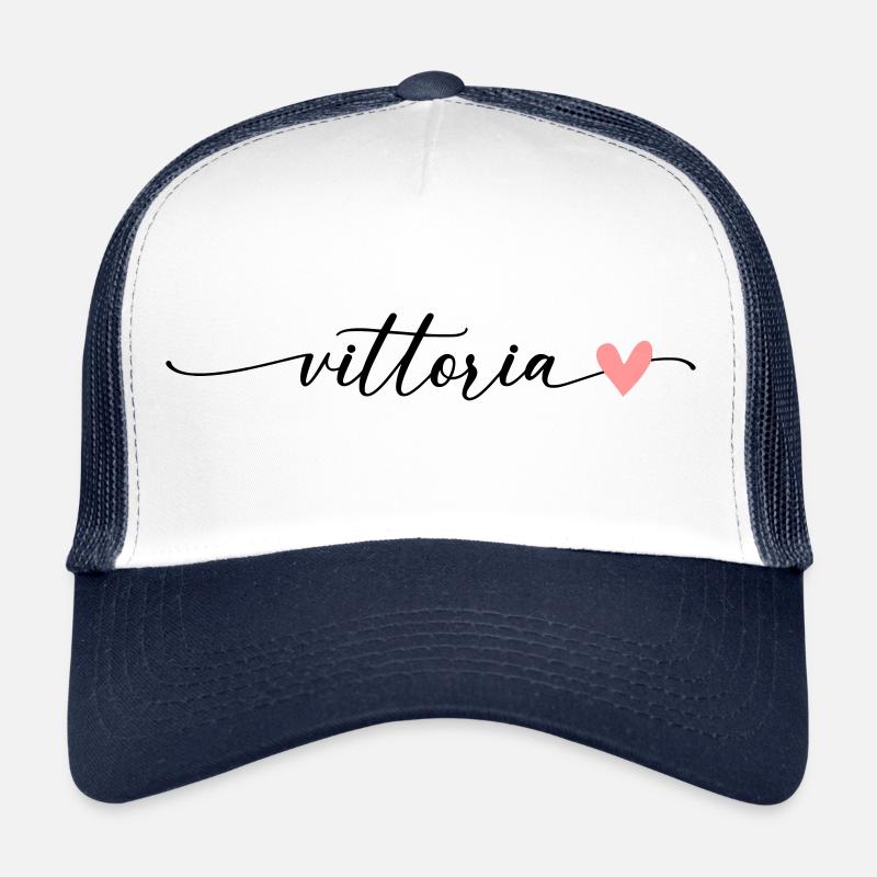 Vittoria Name Calligraphy Font Trucker Cap