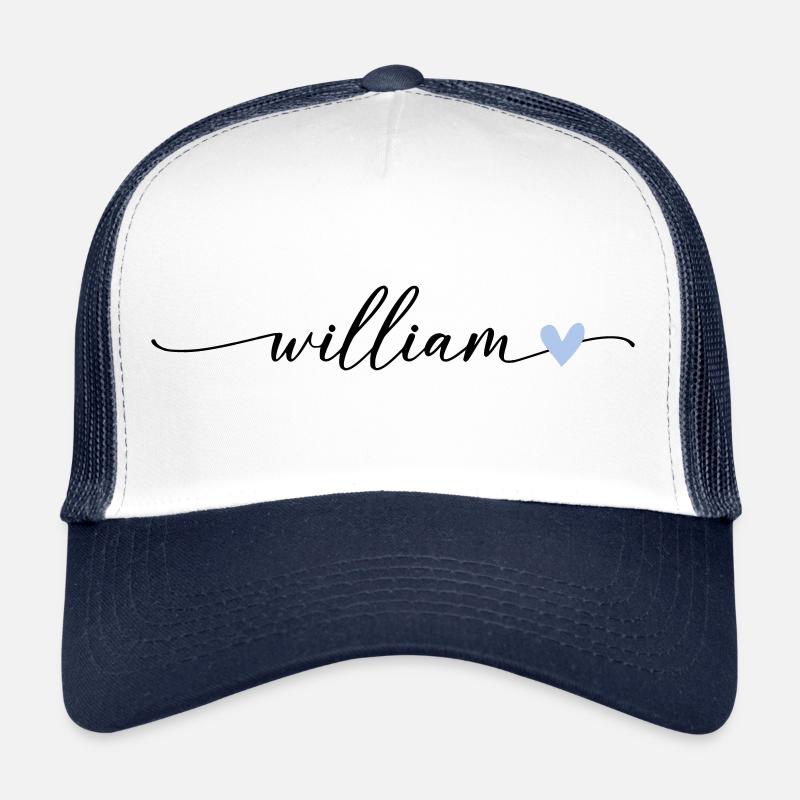 William Name Kalligrafie Schrift Trucker Cap