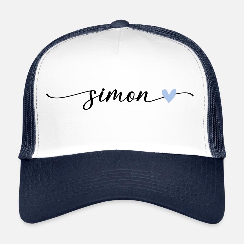 Simon Name Calligraphie Police Casquette trucker 