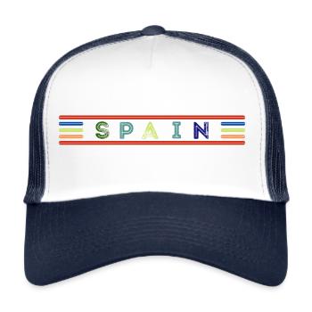 Spanien - Trucker Cap - Weiß/Navy - Vorne