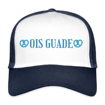 Ois Guade Bayrisch Alles Gute Geburtstag Brezen - Trucker Cap - Weiß/Navy - Vorne