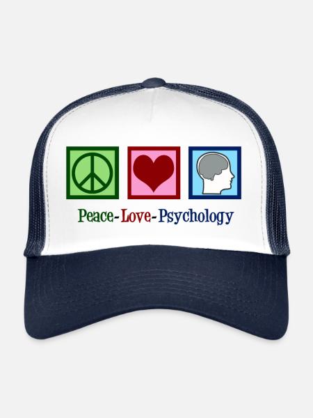 Peace Love Psychology - Trucker Cap - white/navy - Front