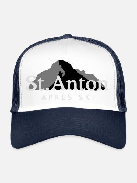 St. Anton Après-ski Sports d’hiver Montagnes - Casquette trucker  - blanc/marine - Devant
