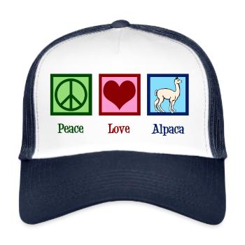 Friedensliebes-Alpaka - Trucker Cap - Weiß/Navy - Vorne