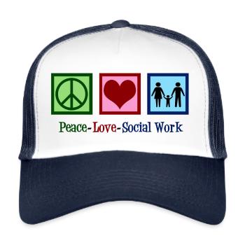Friedensliebes-Sozialarbeit - Trucker Cap - Weiß/Navy - Vorne