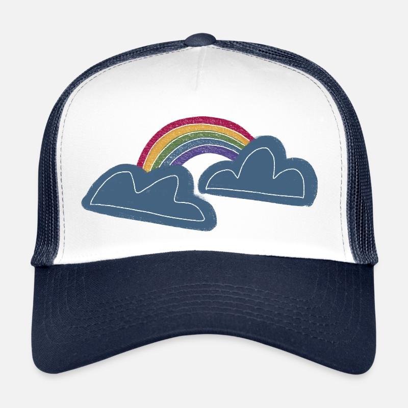 Julibel Rainbow Cloud Design Bio - Casquette trucker  - blanc/marine