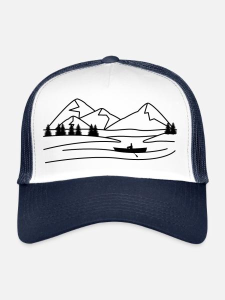 La nature - Casquette trucker  - blanc/marine - Devant