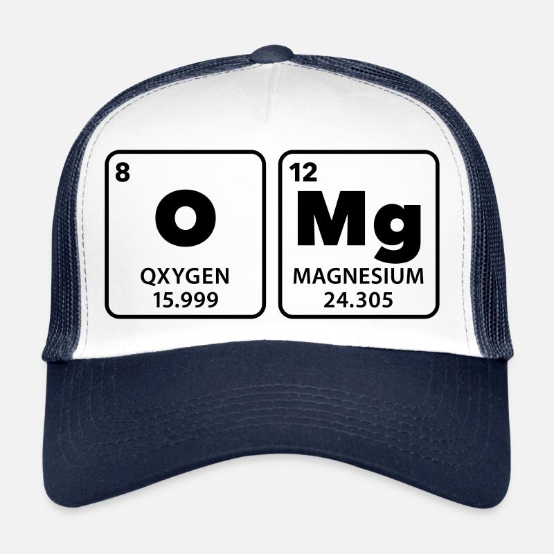OMG Oh mon dieu Tableau périodique Éléments Magnésium Casquette trucker 