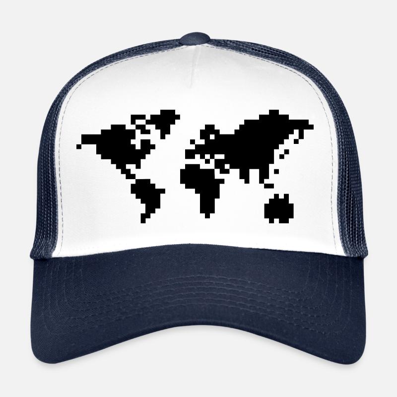 Pixel world map Trucker Cap