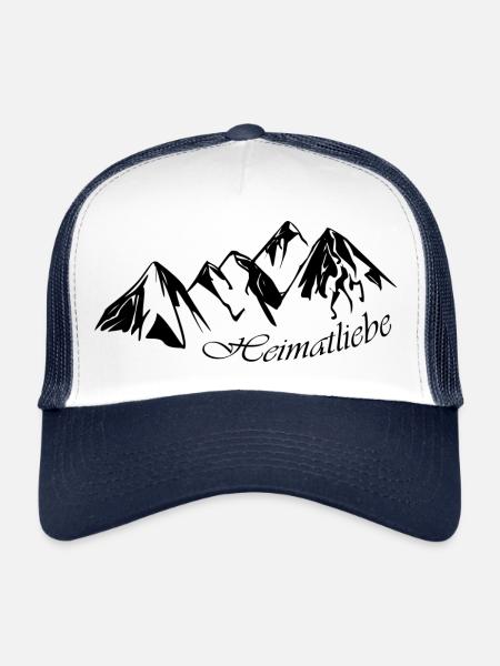Heimatliebe mountain lovers - Trucker Cap - white/navy - Front