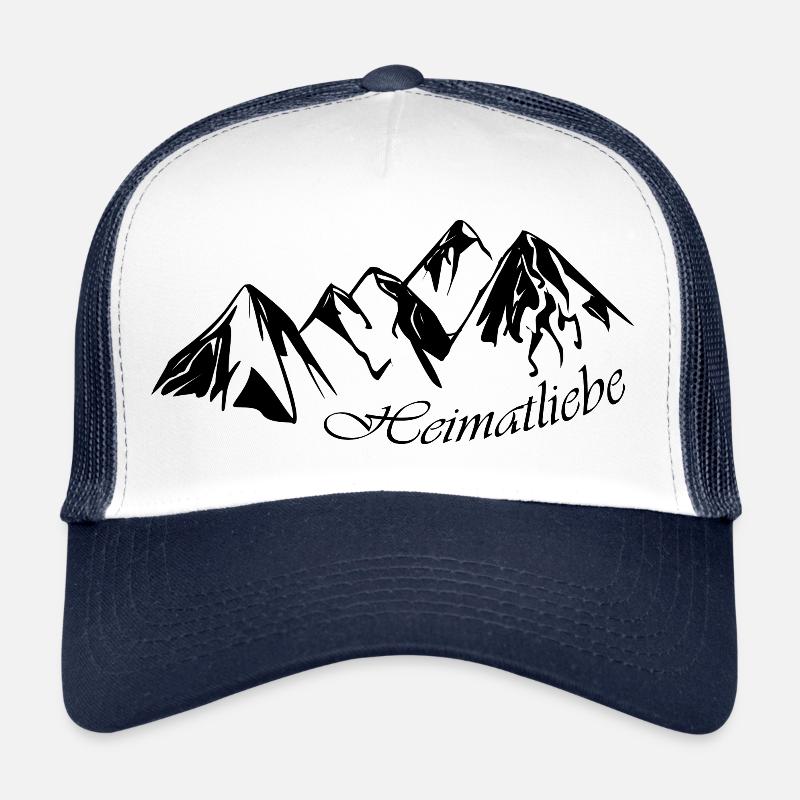 Heimatliebe Bergliebhaber - Trucker Cap - Weiß/Navy