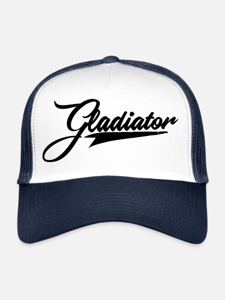 gladiator fight hero sticker sticker box mma - Trucker Cap - white/navy
