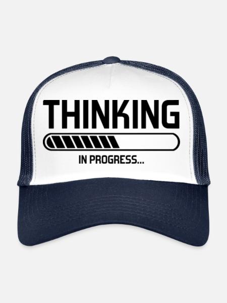 Thinking in Progress - Trucker Cap - Weiß/Navy - Vorne