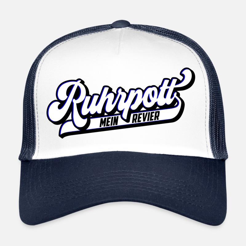 Farben änderbar | Ruhrpott Mein Revier - Trucker Cap - Weiß/Navy