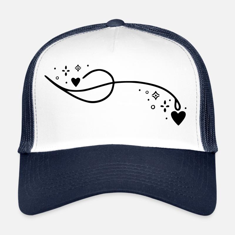 Glitter Heart Line Trucker Cap