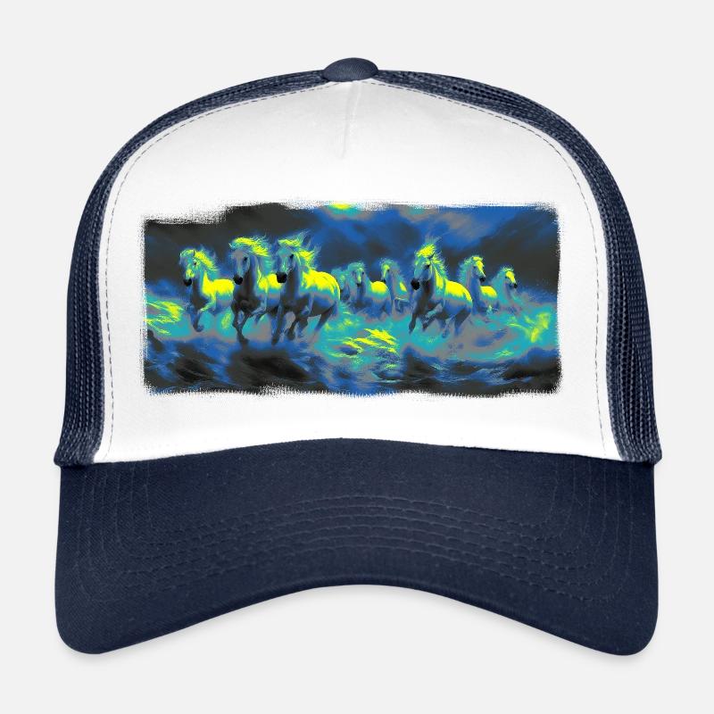 Chevaux Sauvages - Casquette trucker - blanc/marine