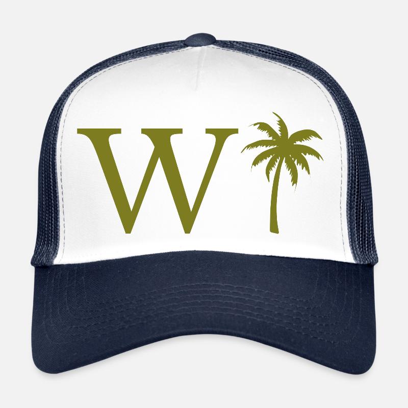 Lettre w vert Palm Casquette trucker 