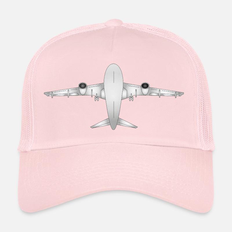 Passenger aircraft with polka dot pattern in silver-grey Trucker Cap