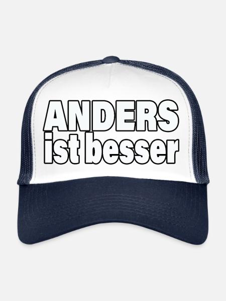 DIFFÉRENT, C’EST MIEUX - Casquette trucker  - blanc/marine - Devant