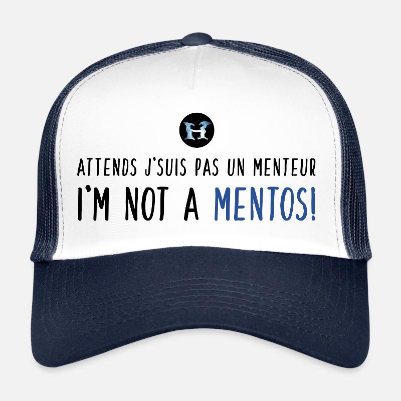 I'm Not A Mentos - Logo - Noir Bleu - Casquette trucker  - blanc/marine