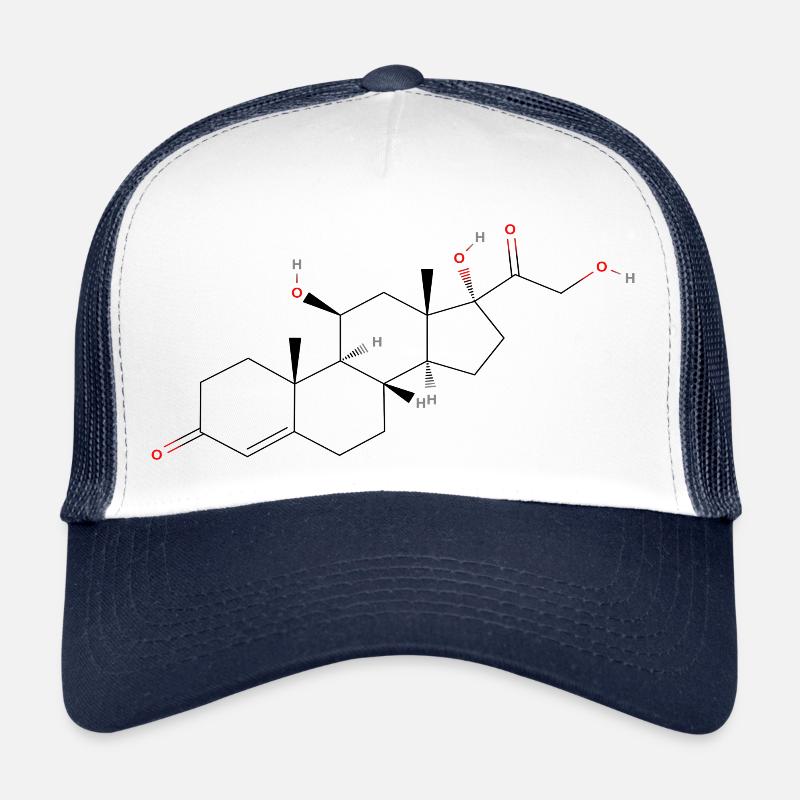 Molécule de cortisol - Formule structurale colorée Casquette trucker 