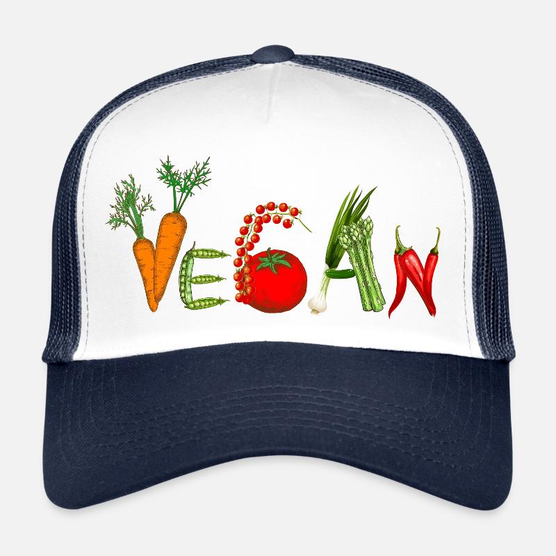 Vegan - Casquette trucker - blanc/marine