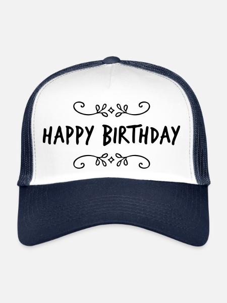 Bon anniversaire - Casquette trucker  - blanc/marine - Devant