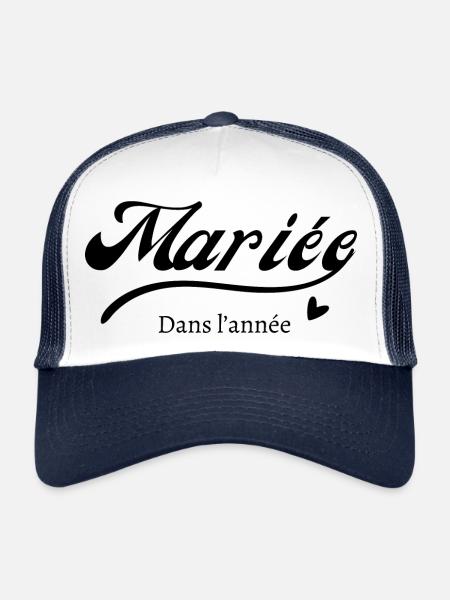 Mariée dans l’année - Casquette trucker  - blanc/marine - Devant