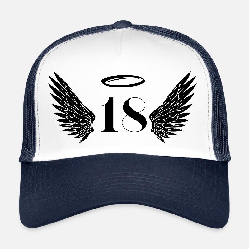 Numéro 18 ange - 18e anniversaire ailes Casquette trucker 