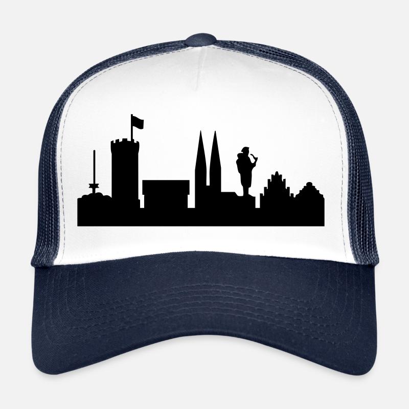 Bielefeld Skyline - Trucker Cap - Weiß/Navy