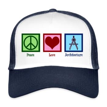 Friedensliebes-Architektur - Trucker Cap - Weiß/Navy - Vorne