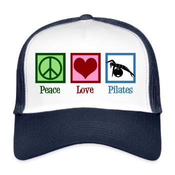 Friedensliebe Pilates - Trucker Cap - Weiß/Navy - Vorne