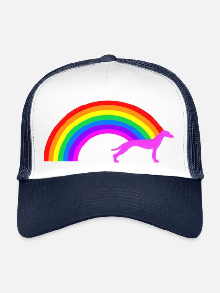 Greyhound Rainbow - Trucker Cap - white/navy - Front