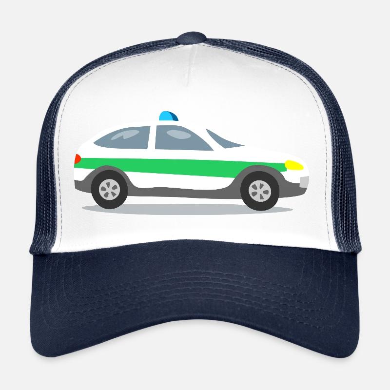 Car with blue lights Trucker Cap