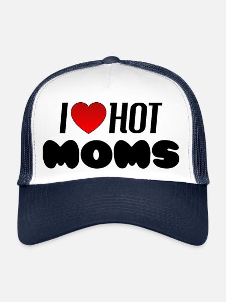 J’adore les mamans sexy - Casquette trucker  - blanc/marine - Devant