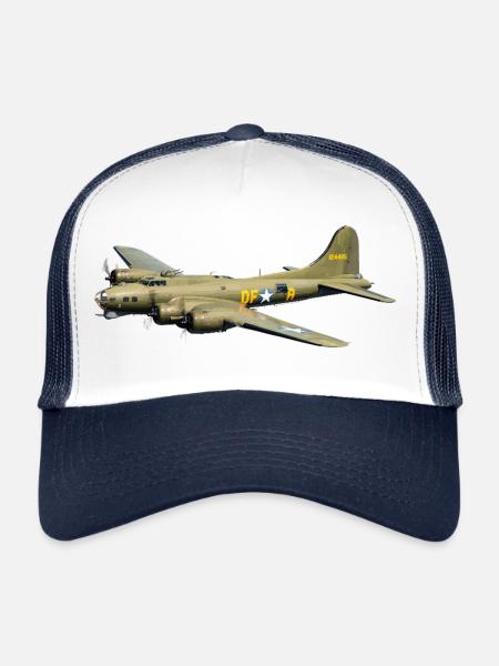 bombardier B-17 Forteresse volante - Casquette trucker  - blanc/marine - Devant