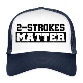 Two-stroke 2-stroke MX motocross gift gift idea - Trucker Cap - white/navy - Front
