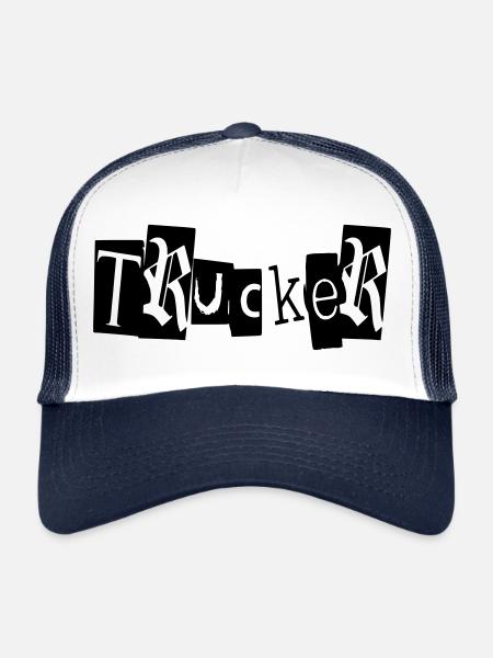 trucker truck babe truck truck trip transport - Trucker Cap - white/navy - Front