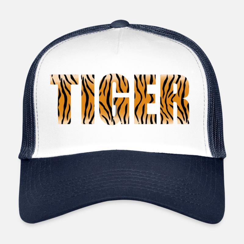 Tiger Design - Trucker Cap - Weiß/Navy
