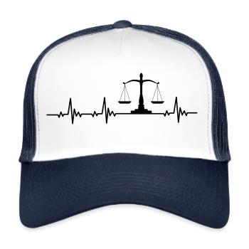 Cool Lawyer Justice T-Shirt - Trucker Cap - white/navy - Front